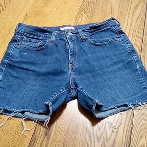 LEVI'S 515 Jean Shorts Womens 8 Blue BOOT CUT Denim Preowned Summer Cut Off Used